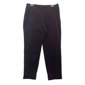 Talbots Velvet‎ Ankle Pant Womens 12P Size 12 Petite Purple Holiday Side Zip
